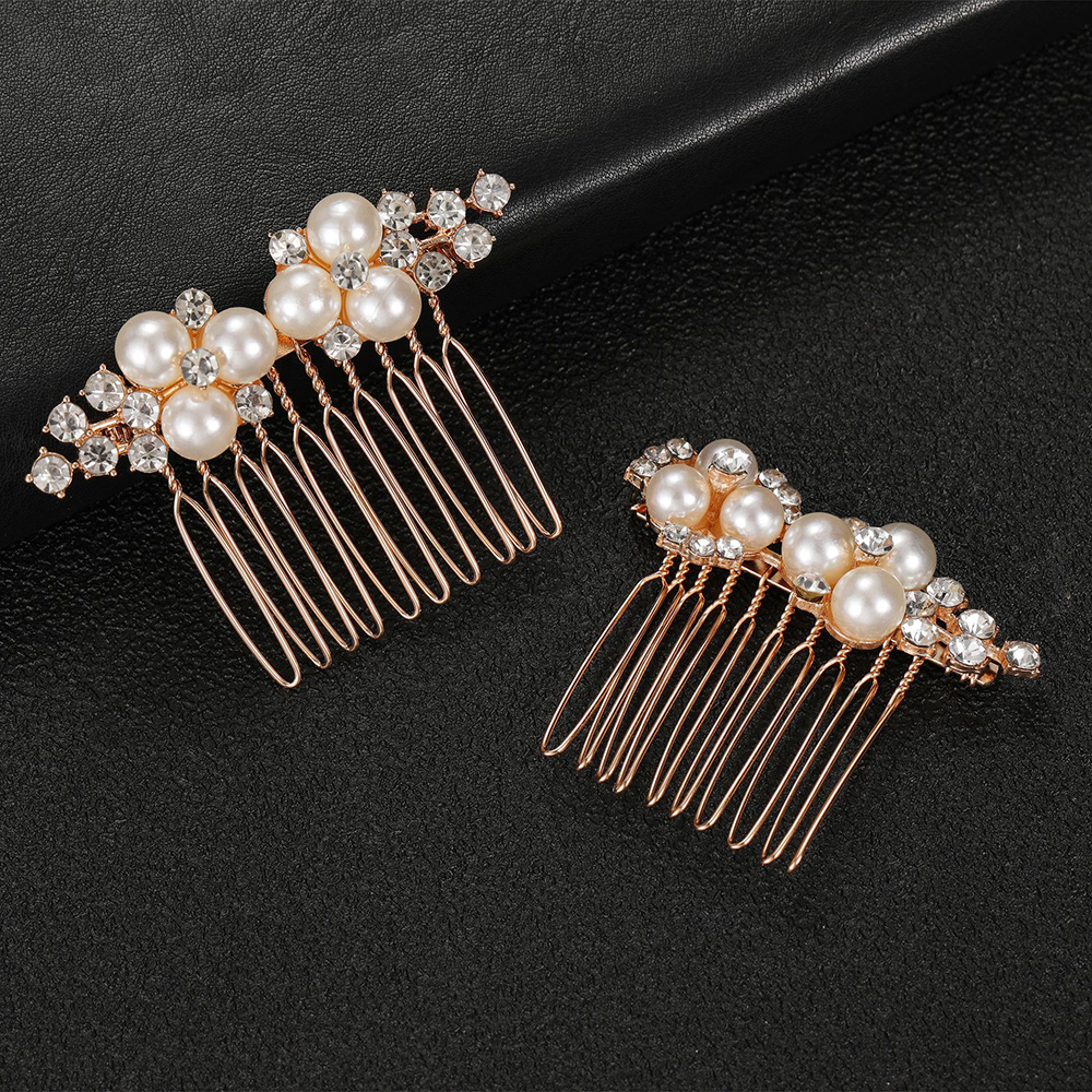 Wedding Decoration Supply - 2Pcs Simple Wedding Hair Combs Artificial
