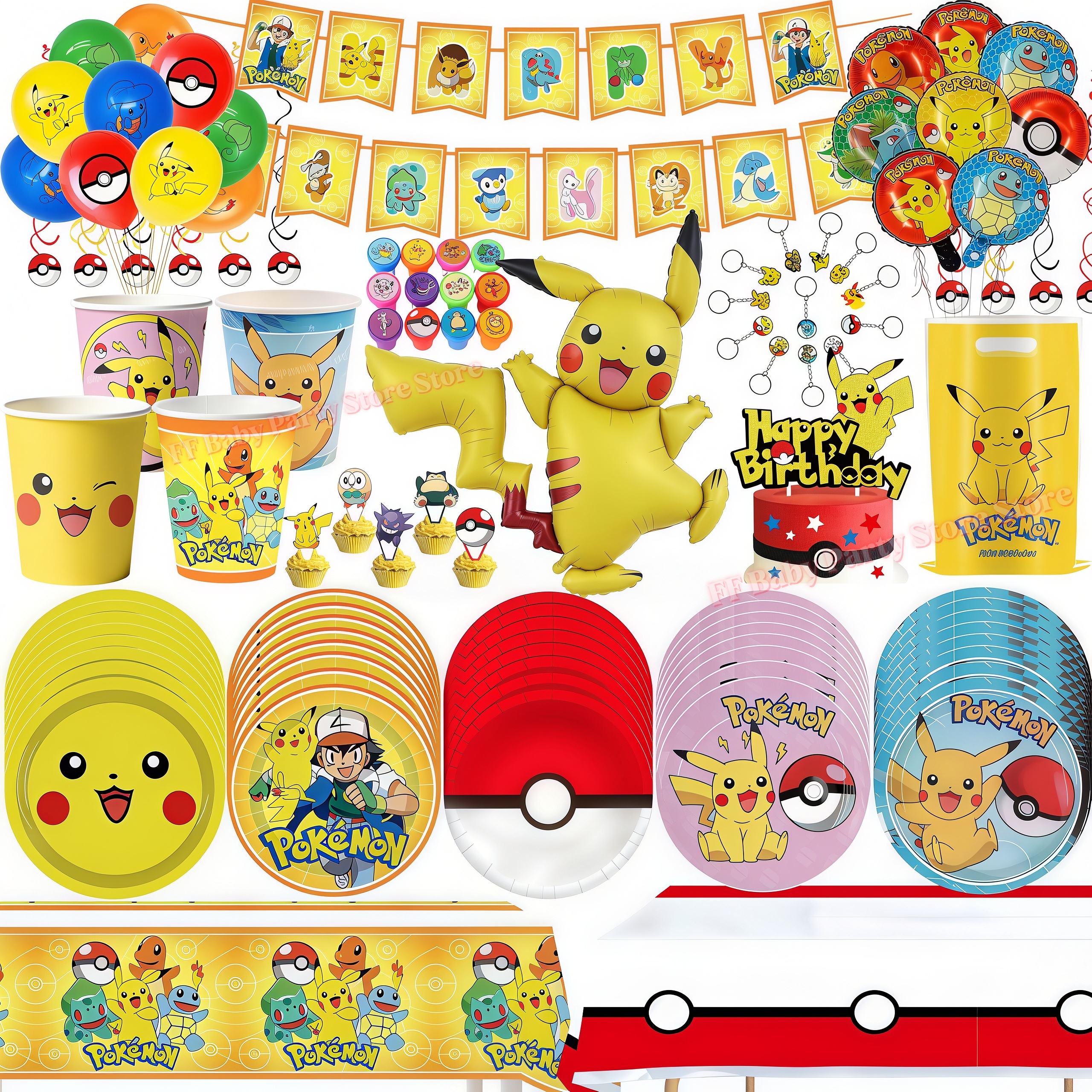 Wedding Supply Kit - PokeMons Birthday Party Decoration Lightning Pikachu