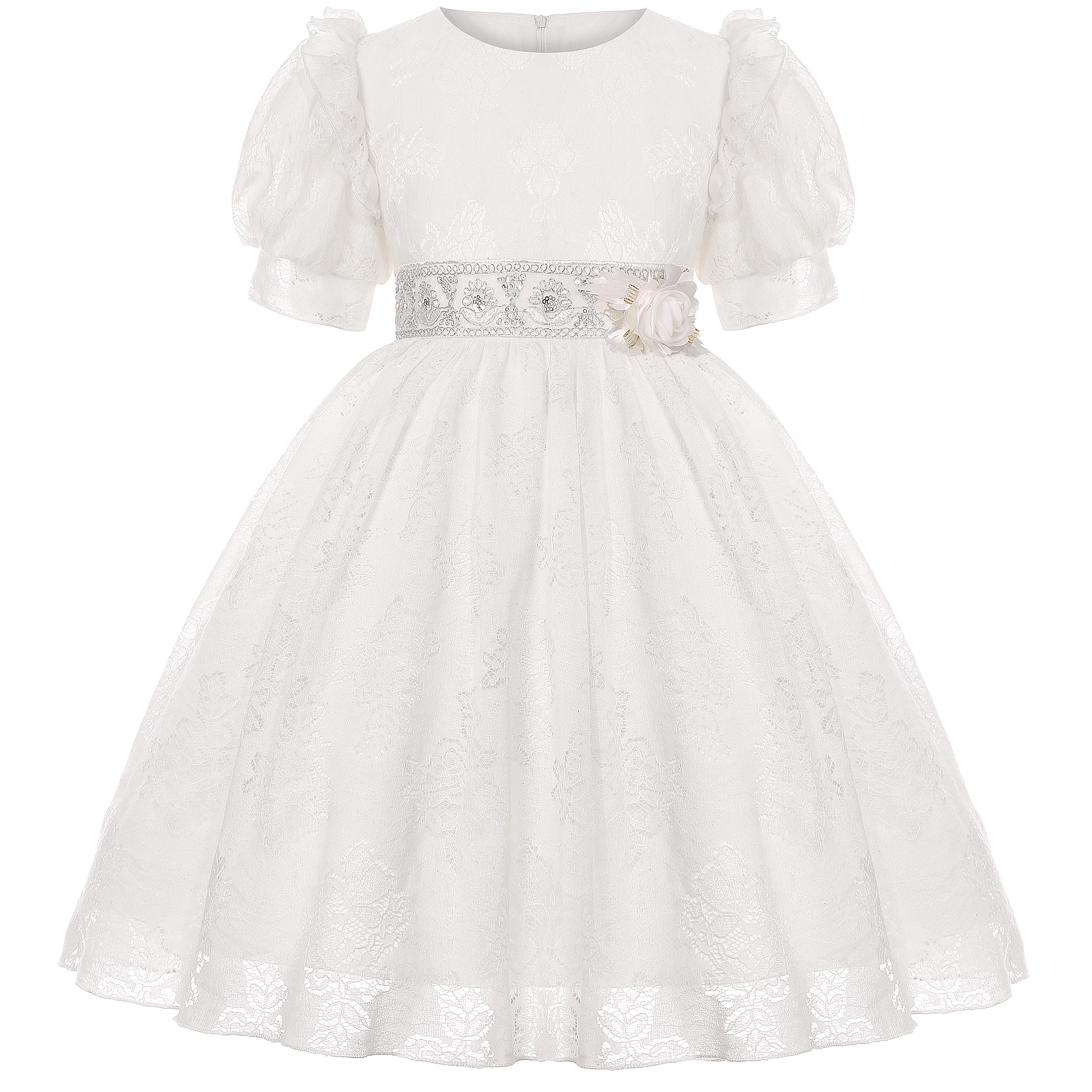 White lace floral bow waistban - Wedding Lulu 评论和价格