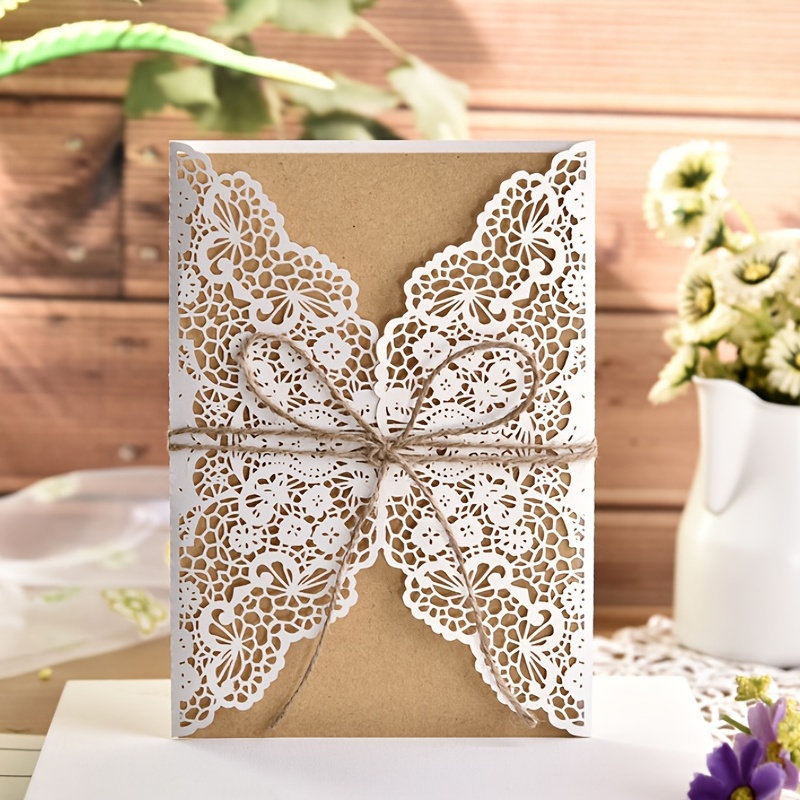 10pcs Laser Cut Wedding Invita - Wedding Supply Business 评论和价格