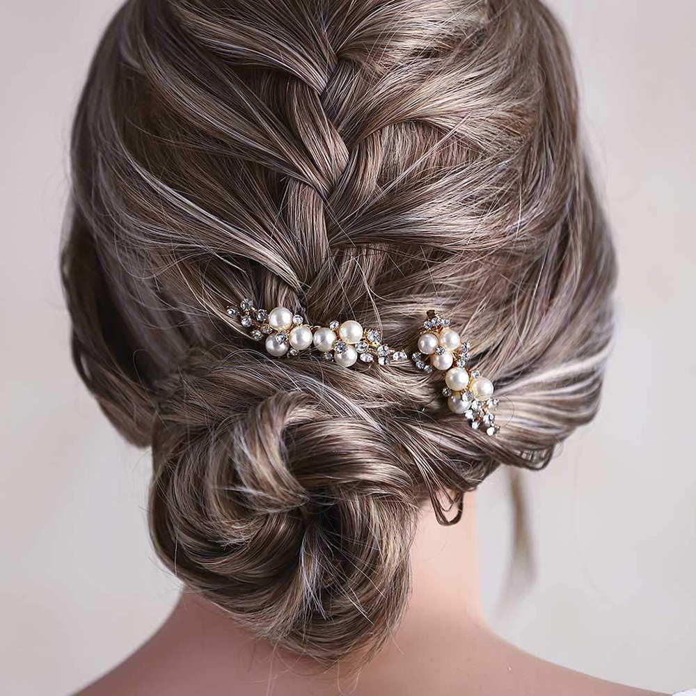 2Pcs Simple Wedding Hair Combs - Wedding Decoration Supply 评论和价格