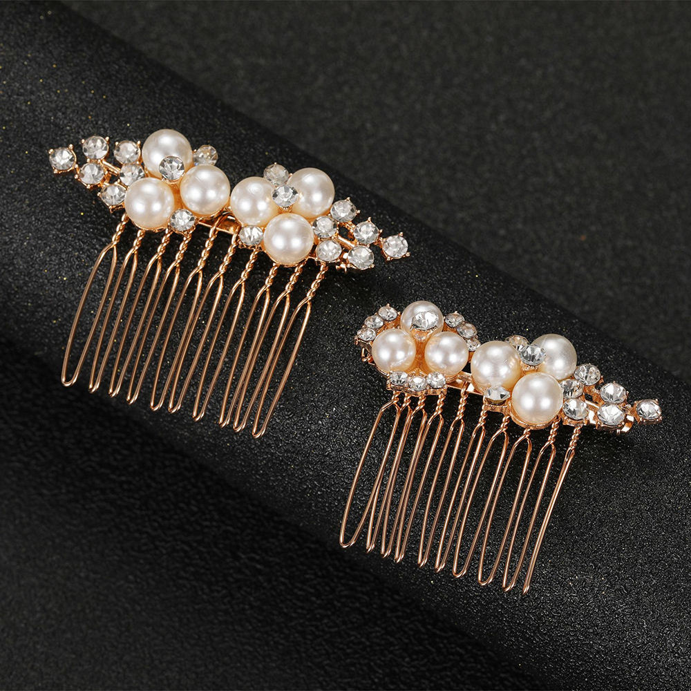 2Pcs Simple Wedding Hair Combs - Wedding Decoration Supply 评论和价格