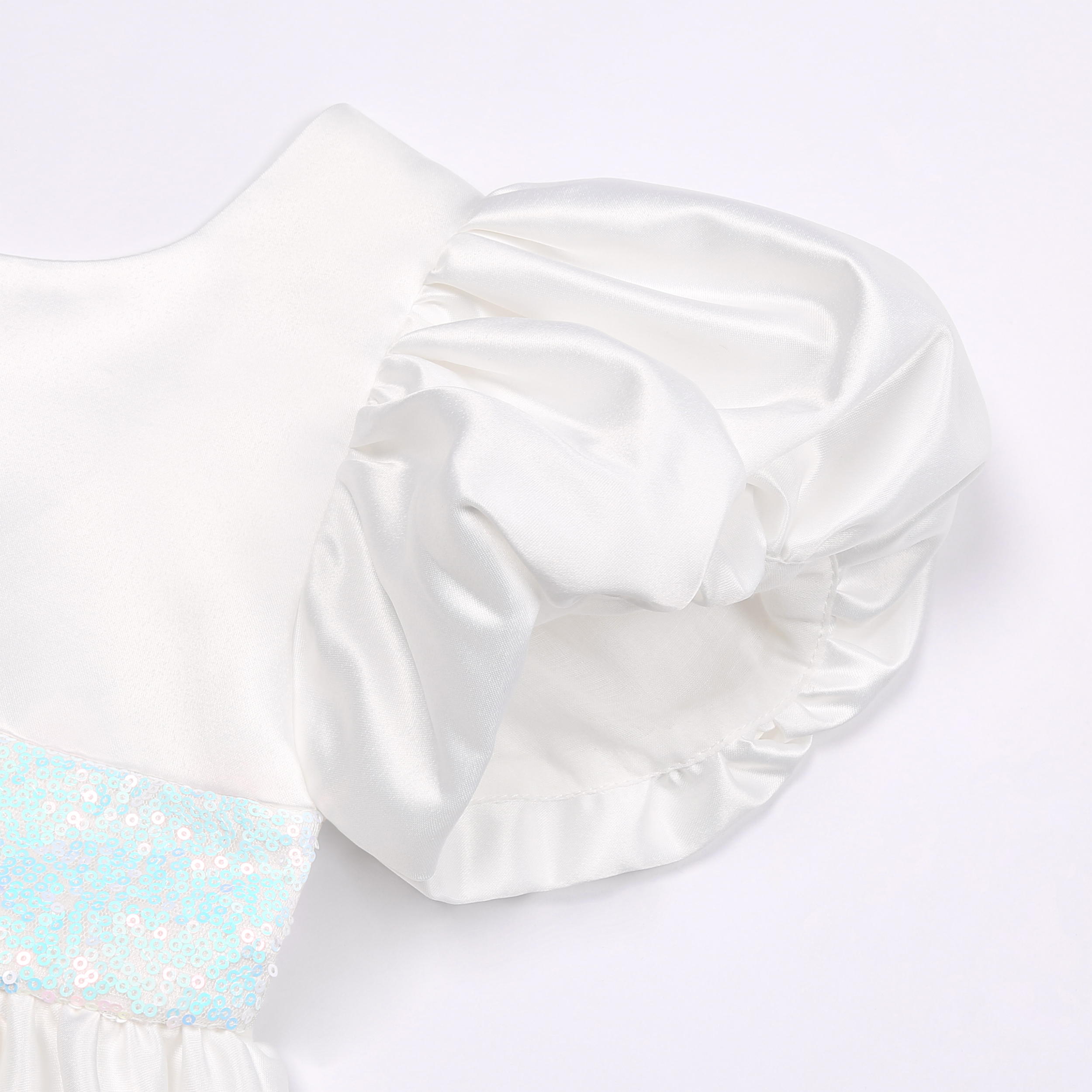 sequined bow belt, puff sleeve - Wedding Lulu 评论和价格