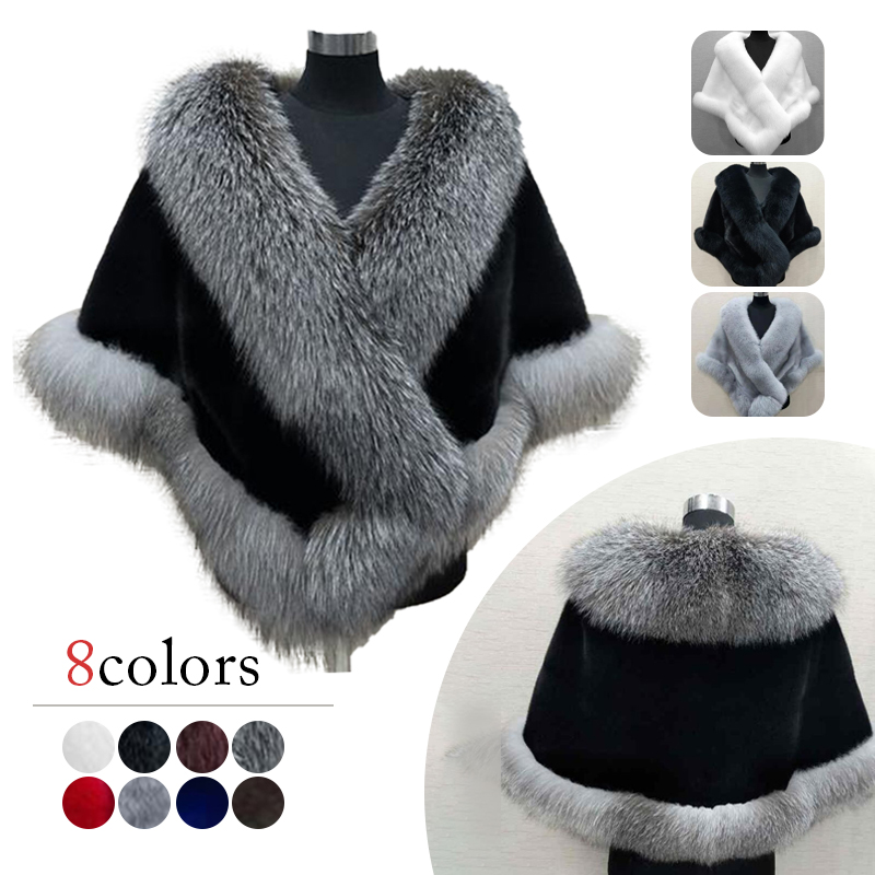 Women Winter Faux Mink Fox Fur - Wedding Dress Supply 评论和价格