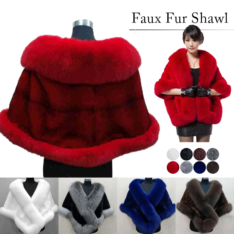 Women Winter Faux Mink Fox Fur - Wedding Dress Supply 评论和价格