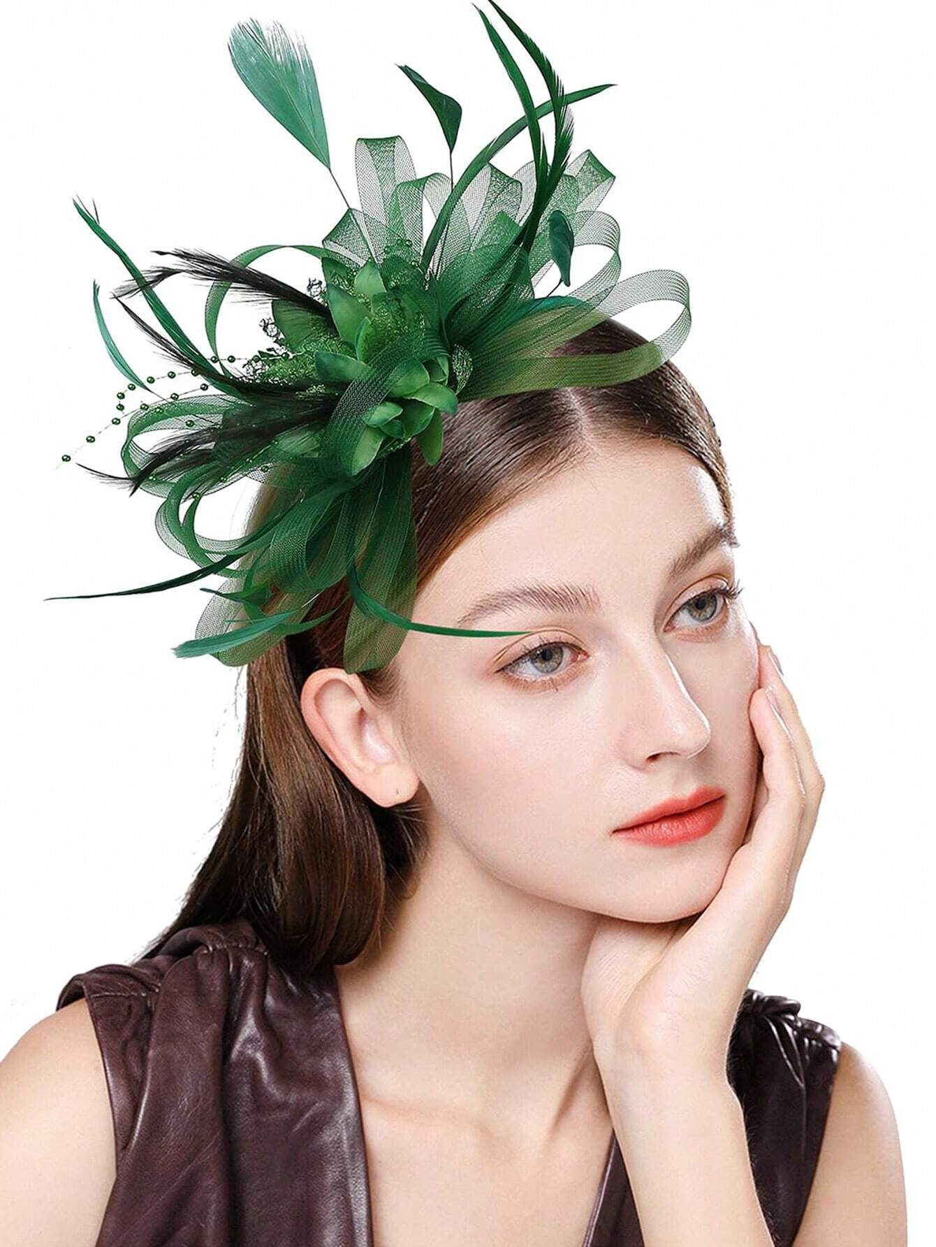 1pc Fascinator Headband With F - Wedding Dress Supply 评论和价格