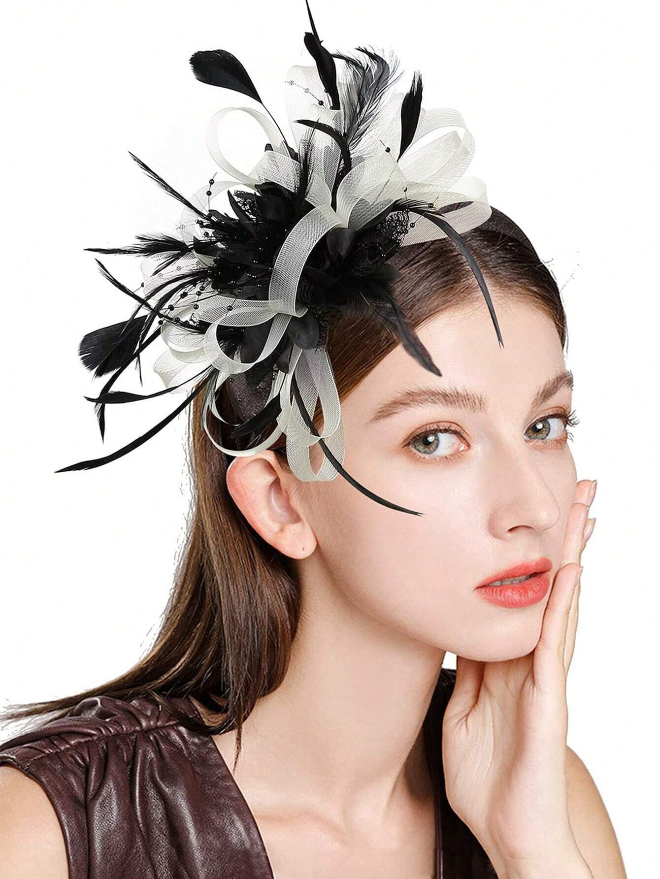 1pc Fascinator Headband With F - Wedding Dress Supply 评论和价格