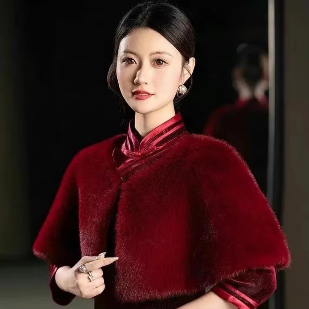 Winter Large Collar Shawl Hand - Wedding Dress Supply 评论和价格