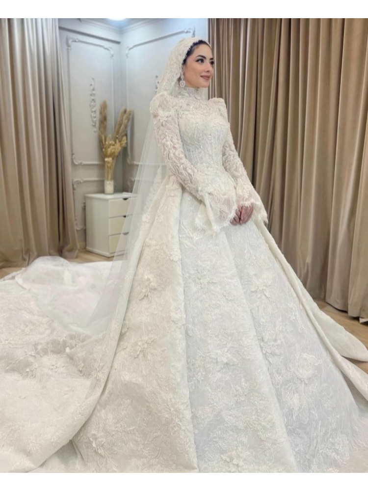 Customized 2026 White Muslim S - Wedding Dress Supply 评论和价格