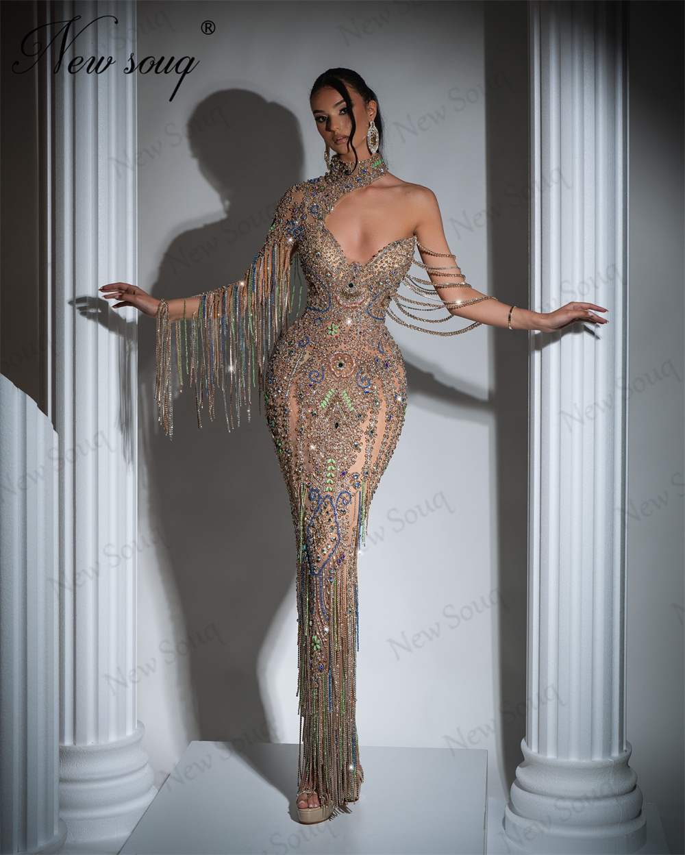 Hand Sew Beading Evening Dress - Wedding Dress Supply 评论和价格