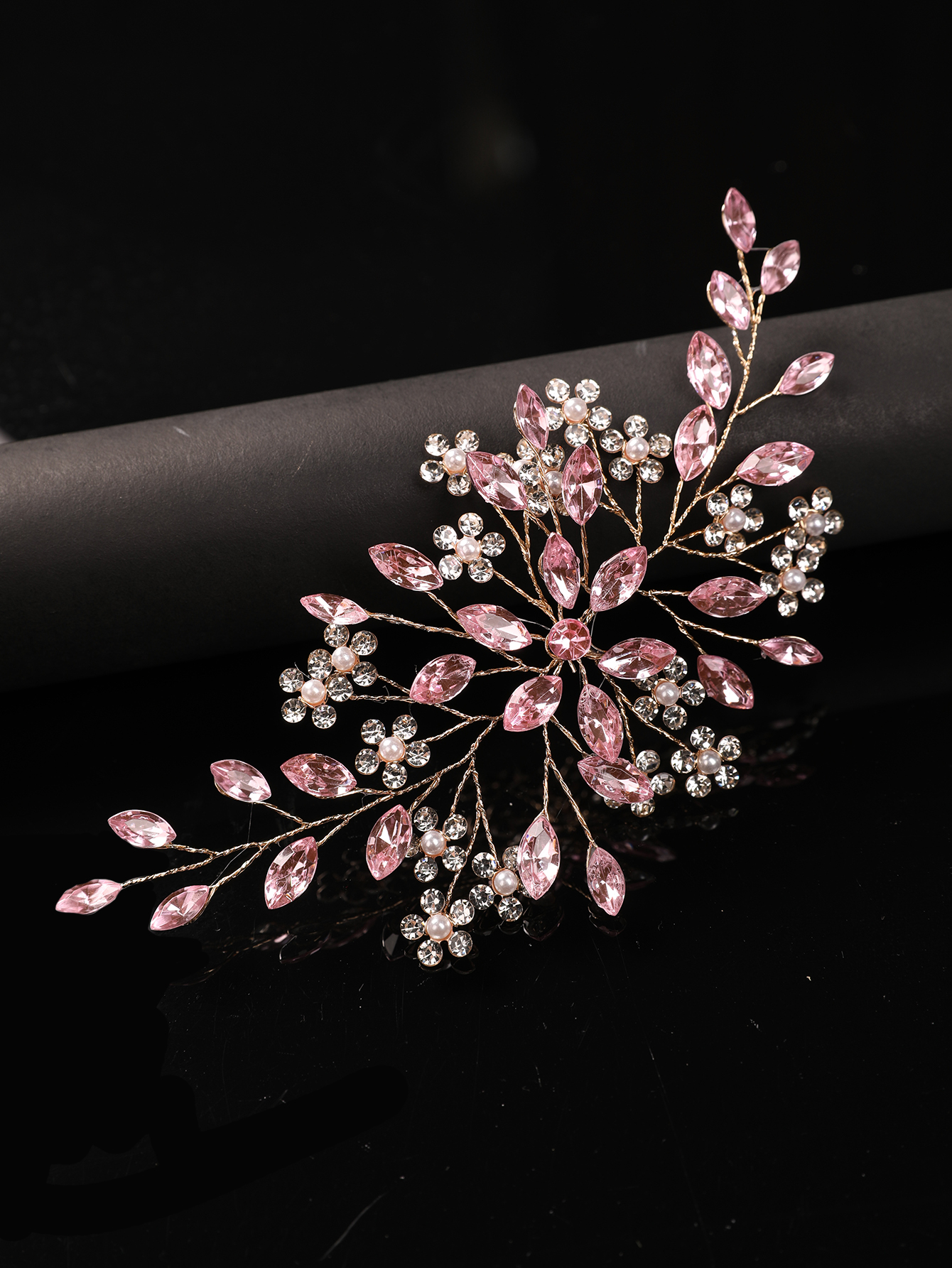 Soft Pink Crystal Bridal Headp - Wedding Dress Supply 评论和价格