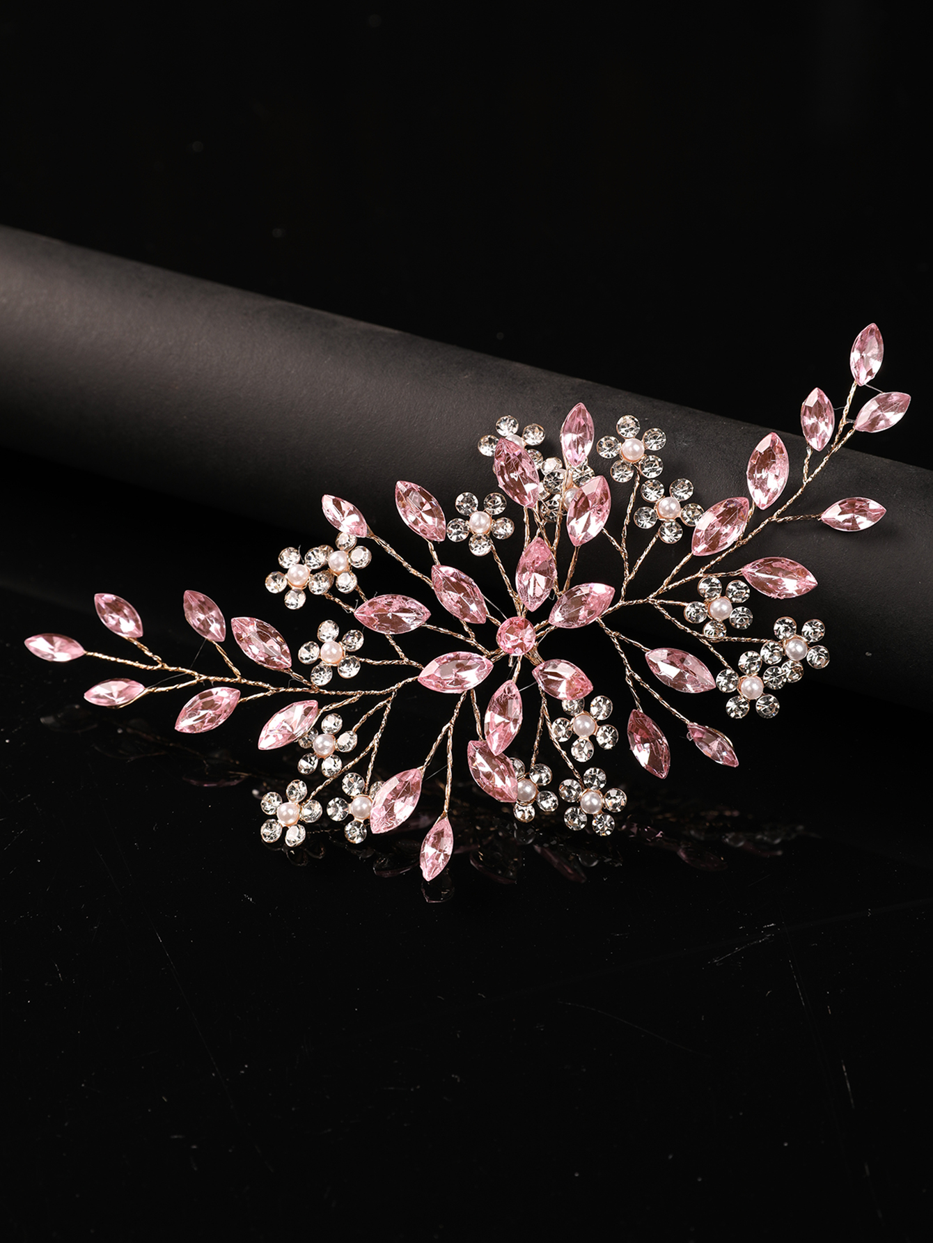 Soft Pink Crystal Bridal Headp - Wedding Dress Supply 评论和价格